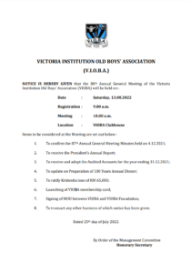 Read more about the article VIOBA AGM 2022 (13/8/2022)